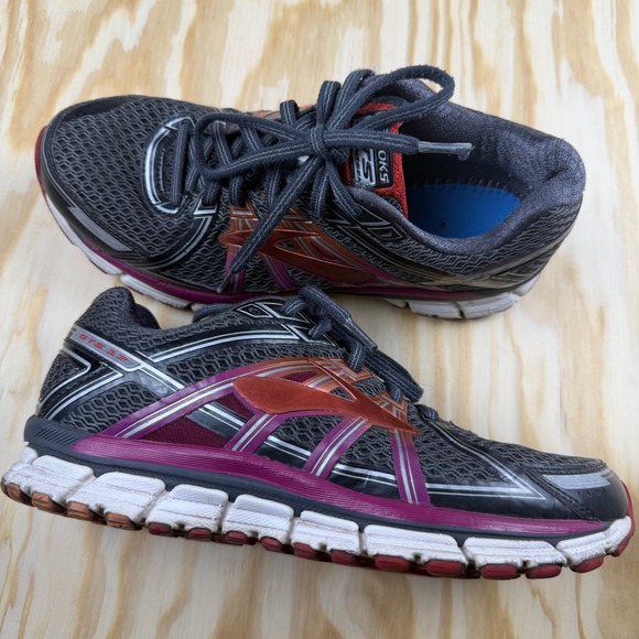 Brooks Shoes - Brooks Adrenaline GTS 17 Womens 8.5 Wide Running Shoes Grey Pink 1202311D044